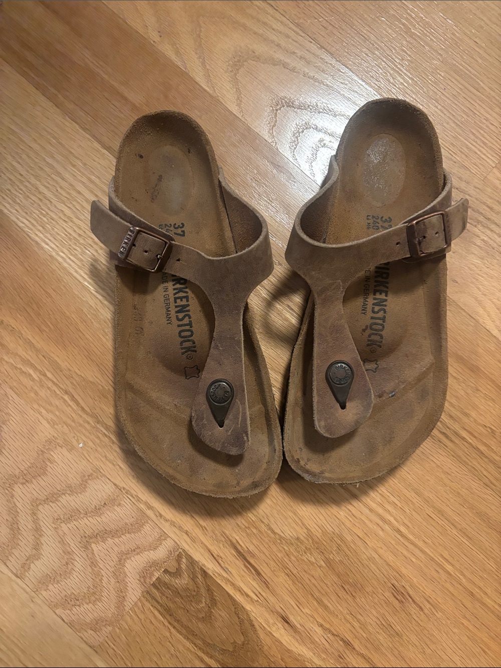 Birkenstock Brown Suede Gizeh Thong Sandals